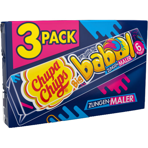 Babol Chupa Chups Blue Tongue painter Kauwgom (3-pack)