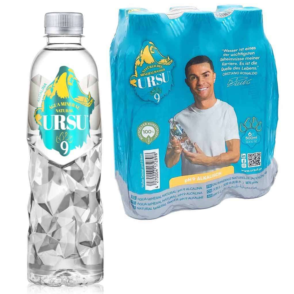 Ronaldo Water: Ursu 9 - 500ml (Tray van 6 Stuks)